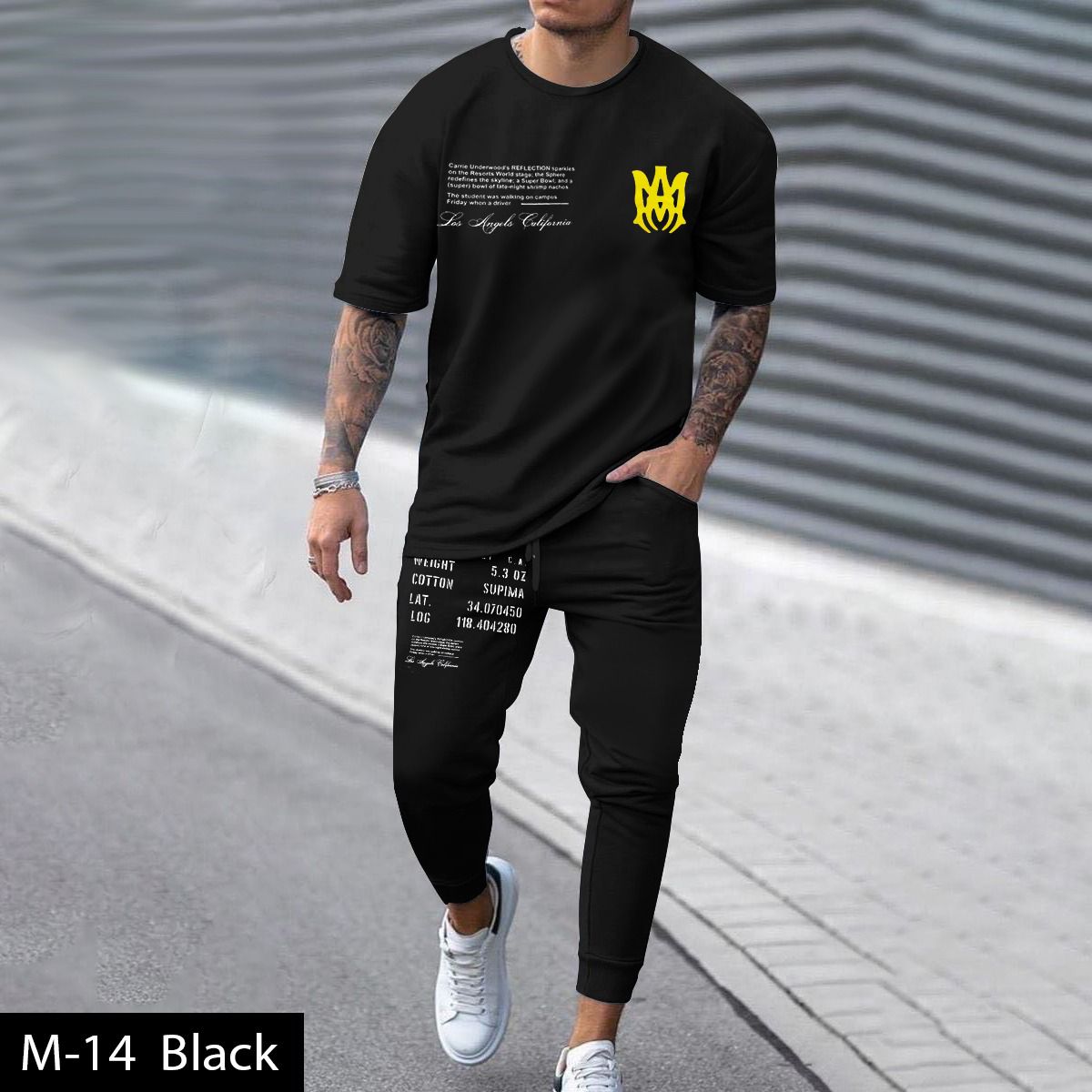 Men's 2 Pcs T-Shirt & Trackpant Set M-14