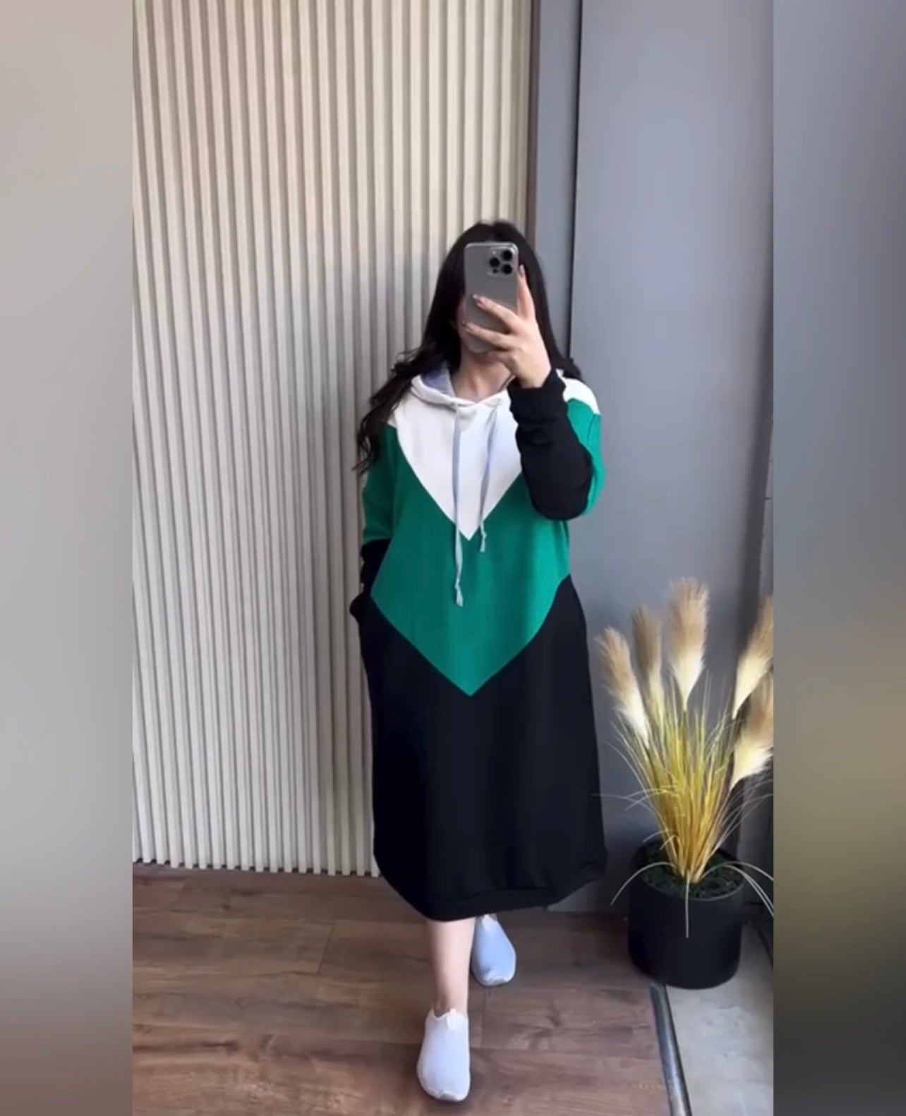 CH 398 Bloom's Warm Fleece Long Hooded Top (Hoodie)