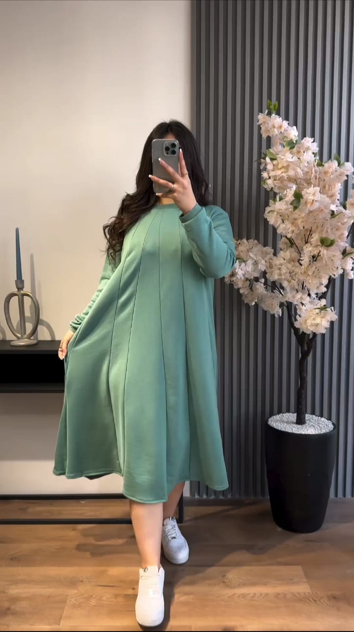 Bloom's Warm Fleece Long Fallen Frock Top CH 394