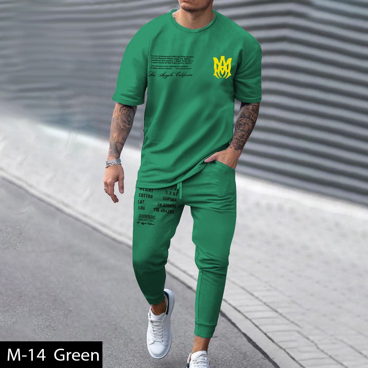 Men's 2 Pcs T-Shirt & Trackpant Set M-14