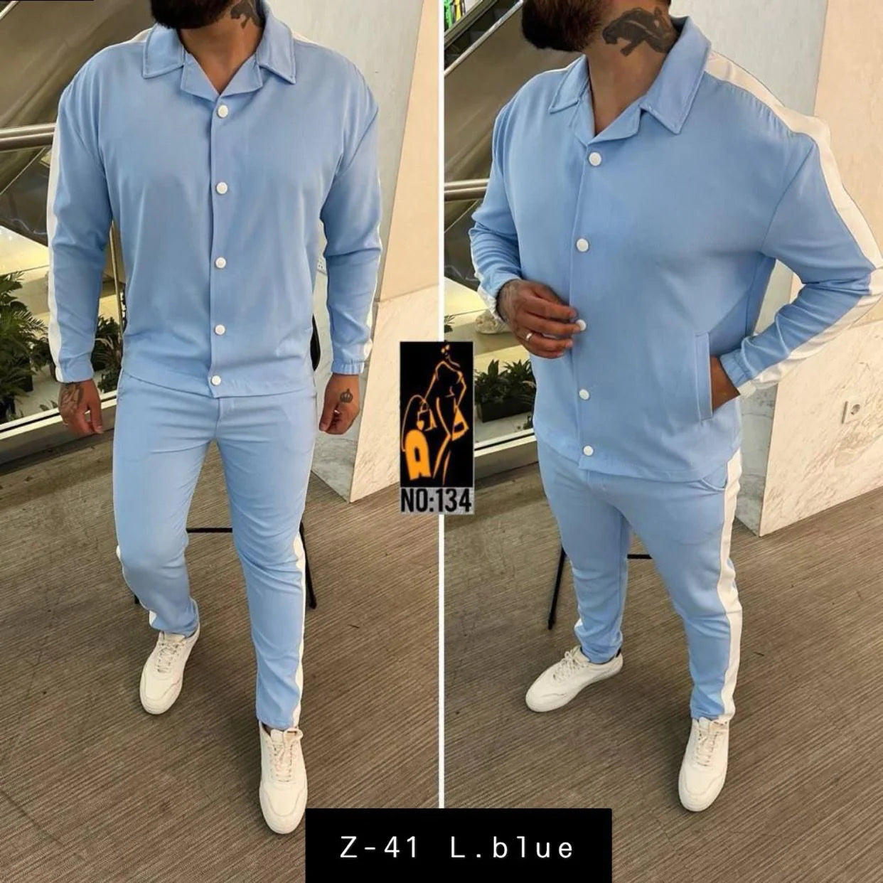 Mens 2 Pcs T-Shirt & Trackpant Set Z-41