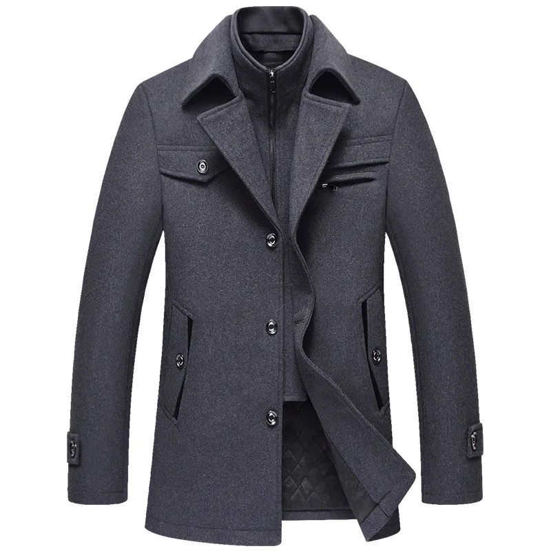 Men's Coat Double Colar Zipper C-26