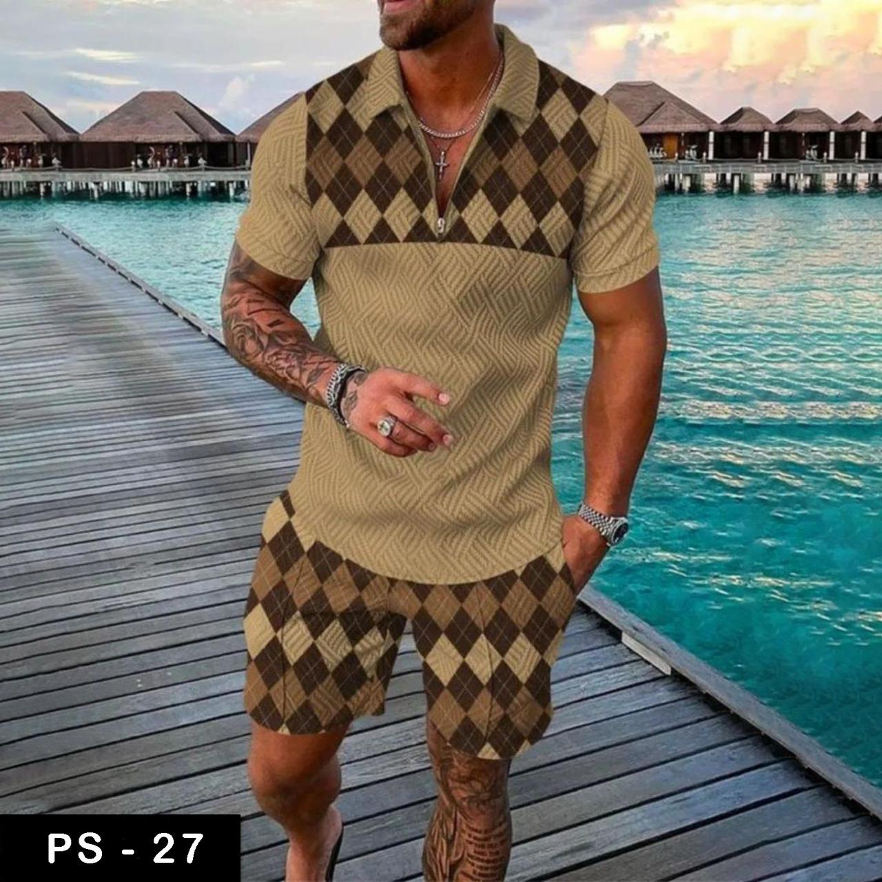 Luxury polo Tshirt & Short suit fashion| PS-27