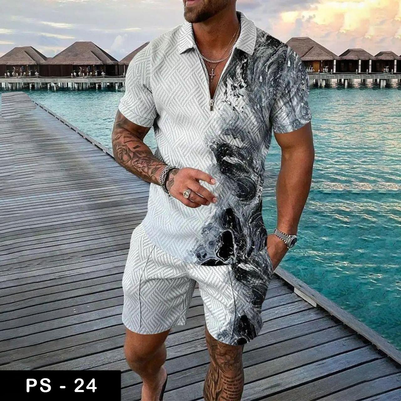 Luxury polo Tshirt & Short suit fashion| PS-24