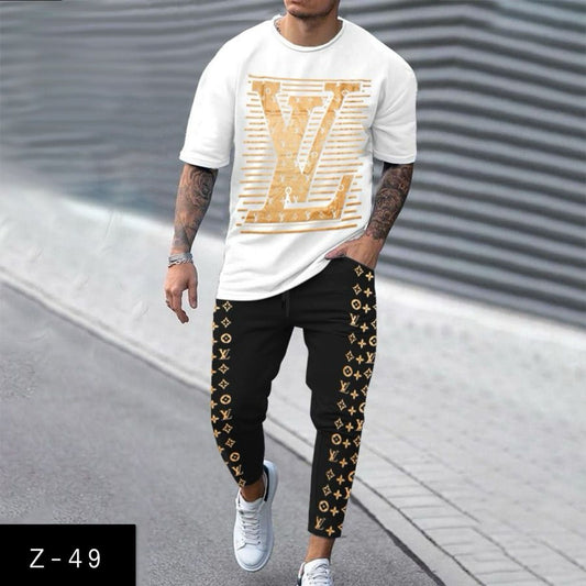 Mens 2 pcs T-shirt & Trackpant Set Z-49