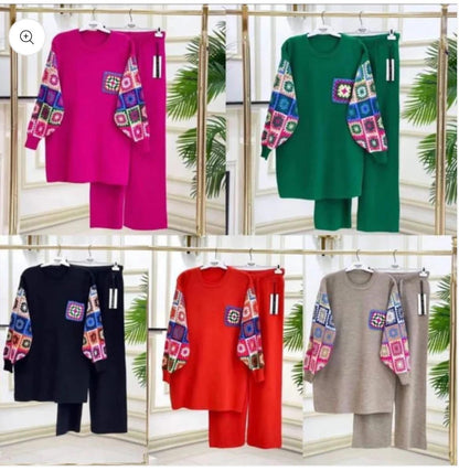 2 Pcs Printed Fleece Co ord Set CH 321