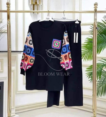 2 Pcs Printed Fleece Co ord Set CH 321