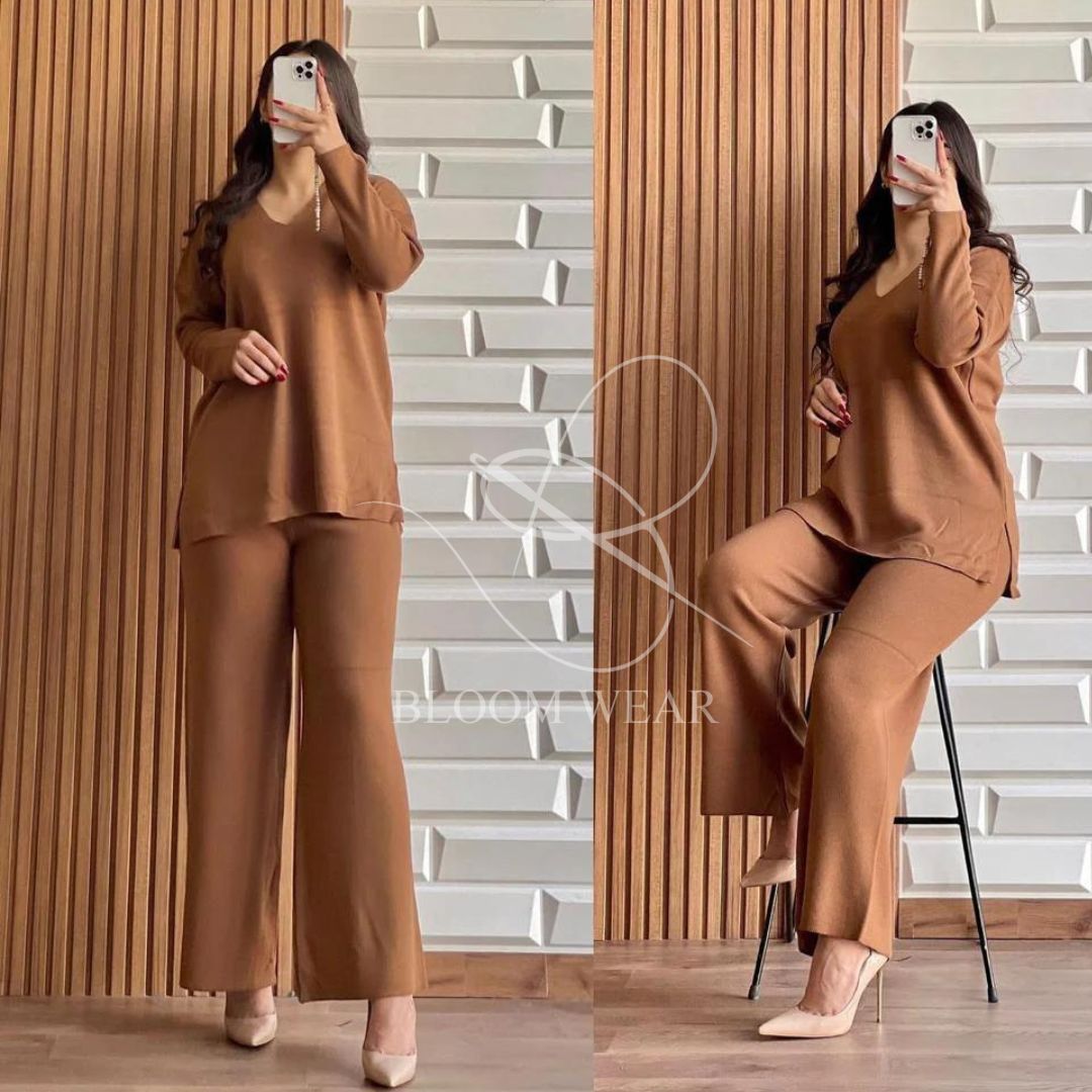 2 Pcs V Neck Winter Outfit LY-0017