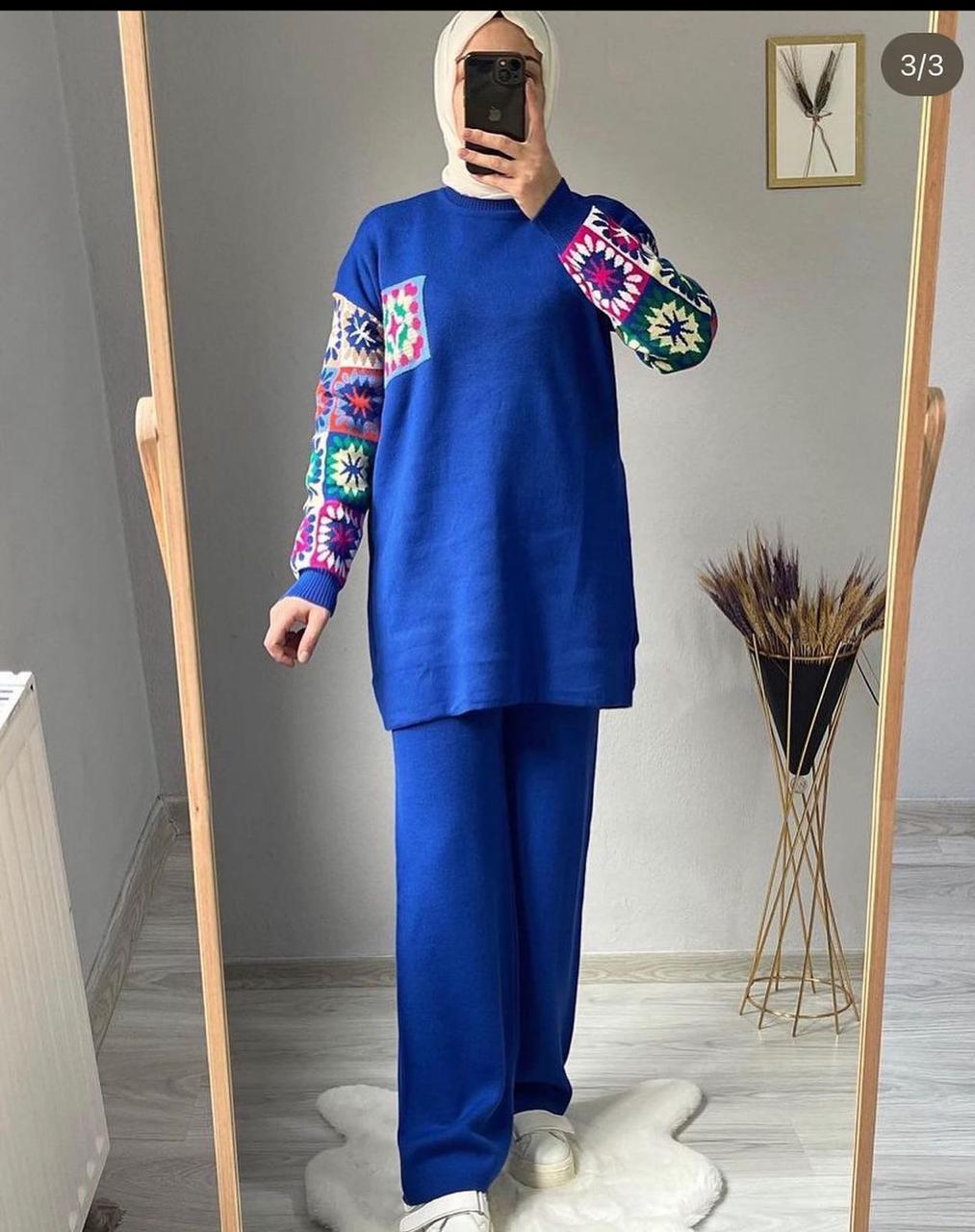 2 Pcs Printed Fleece Co ord Set CH 321