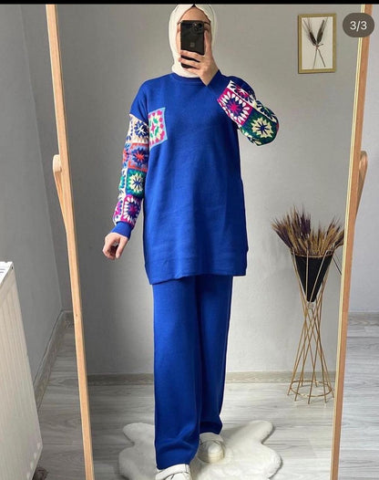 2 Pcs Printed Fleece Co ord Set CH 321