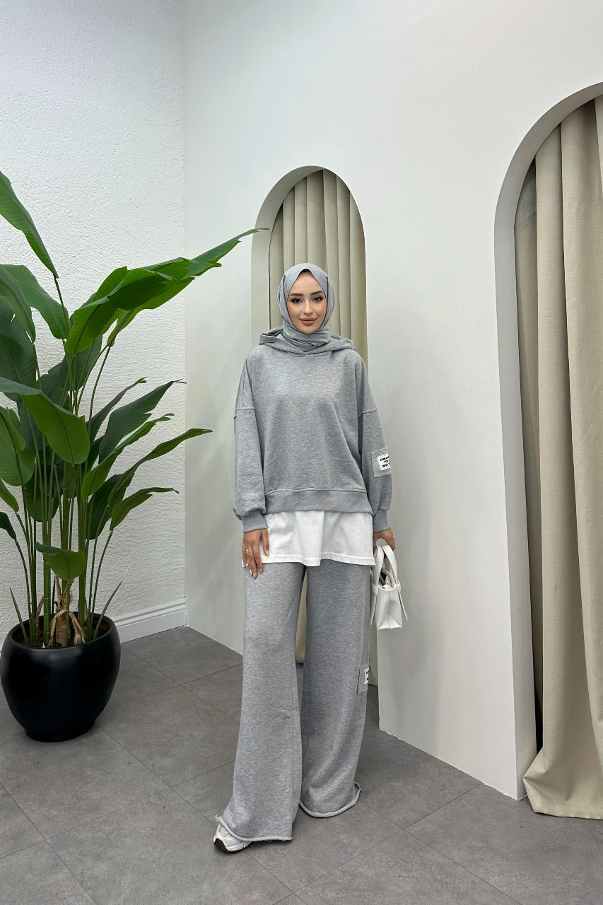 CH 466 Front Cut Style Long Fleece Co ord Set For Winters