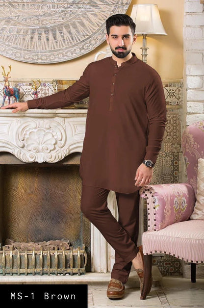 Men's Cotton kurta Pajama |Ms-1 Brown