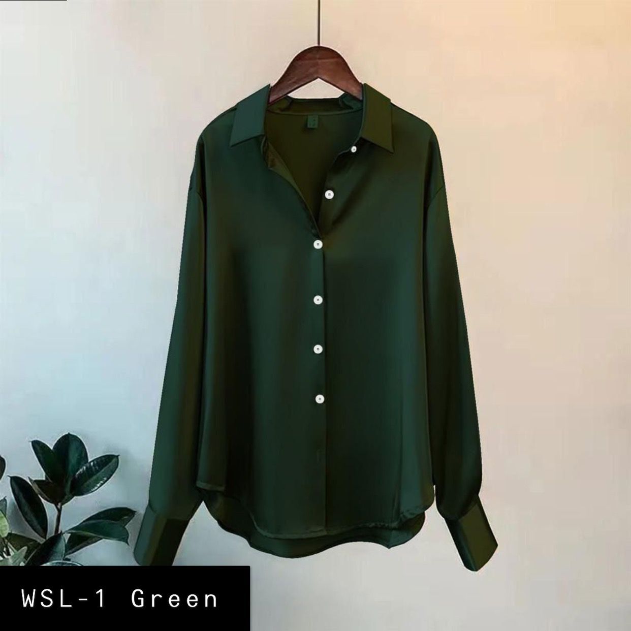 Womens Silk Shirts | Wsl- 1 Green