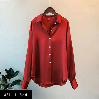 Womens Silk Shirts | Wsl- 1 Red