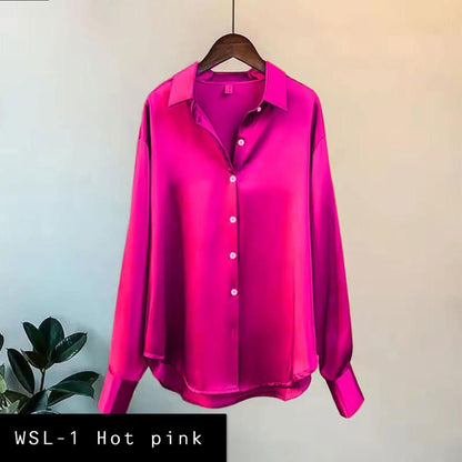 Womens Silk Shirts | Wsl- 1 Hot pink