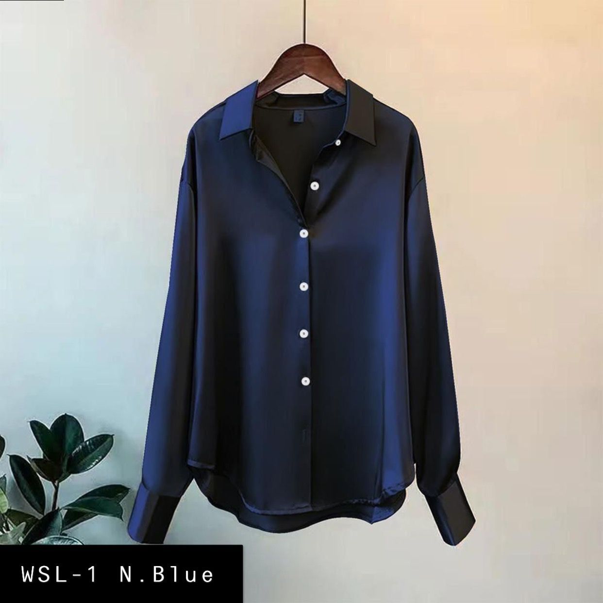 Womens Silk Shirts | Wsl- 1 N.blue