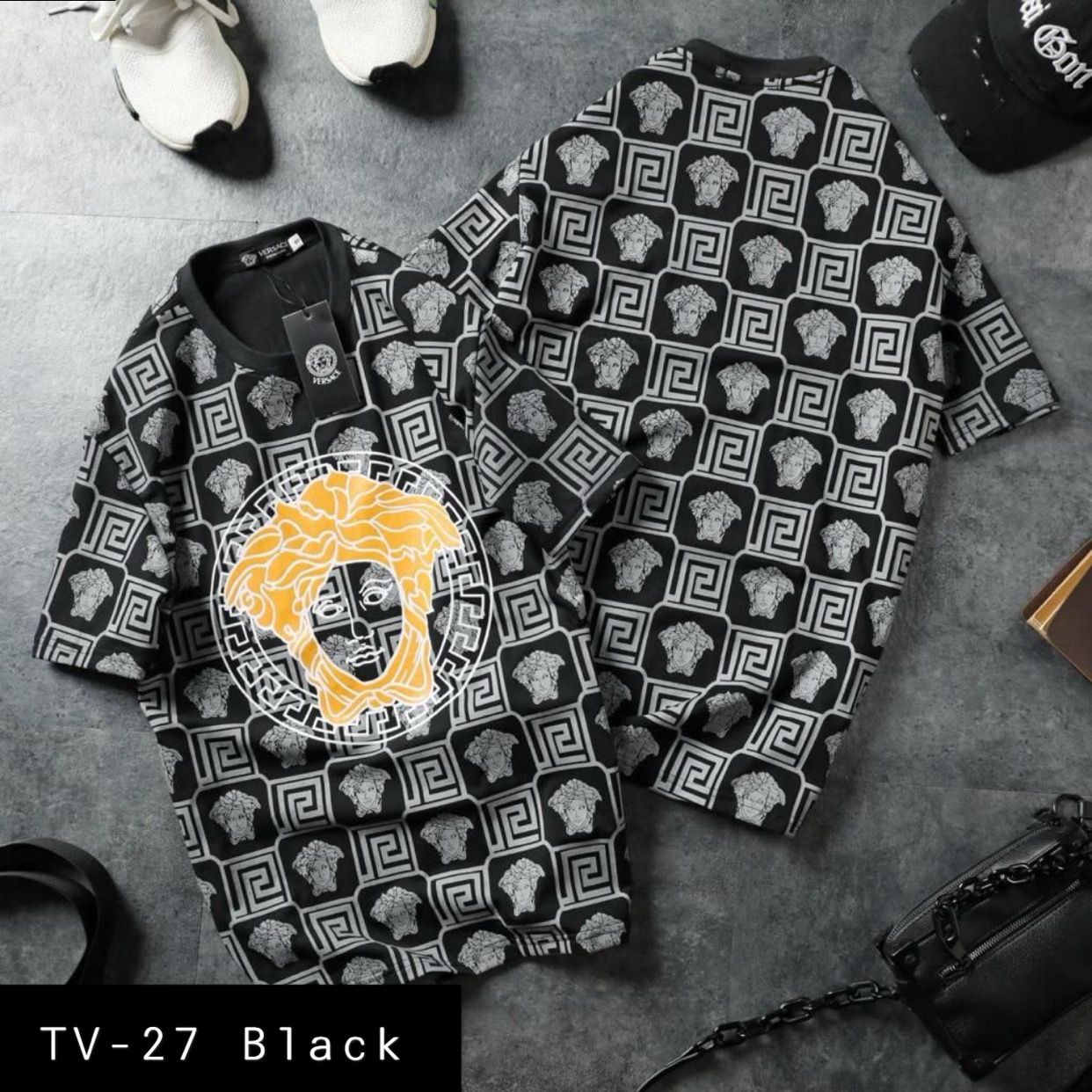Summer Cotton Tshirts-Tv- 27 Black