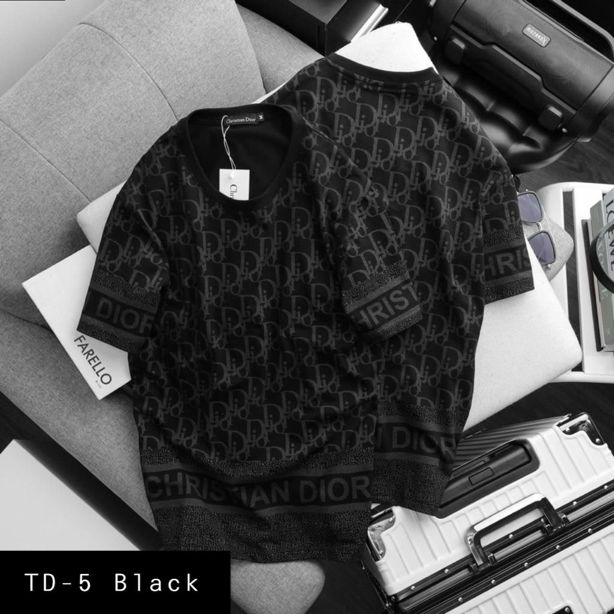 Summer Cotton Tshirts-TD- 5 Black