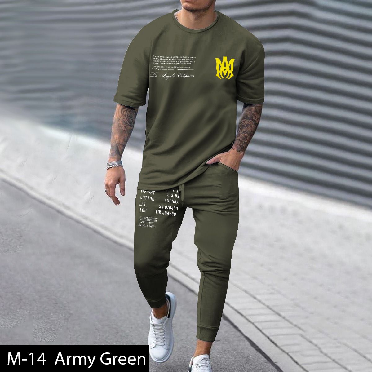 Men's 2 Pcs T-Shirt & Trackpant Set M-14