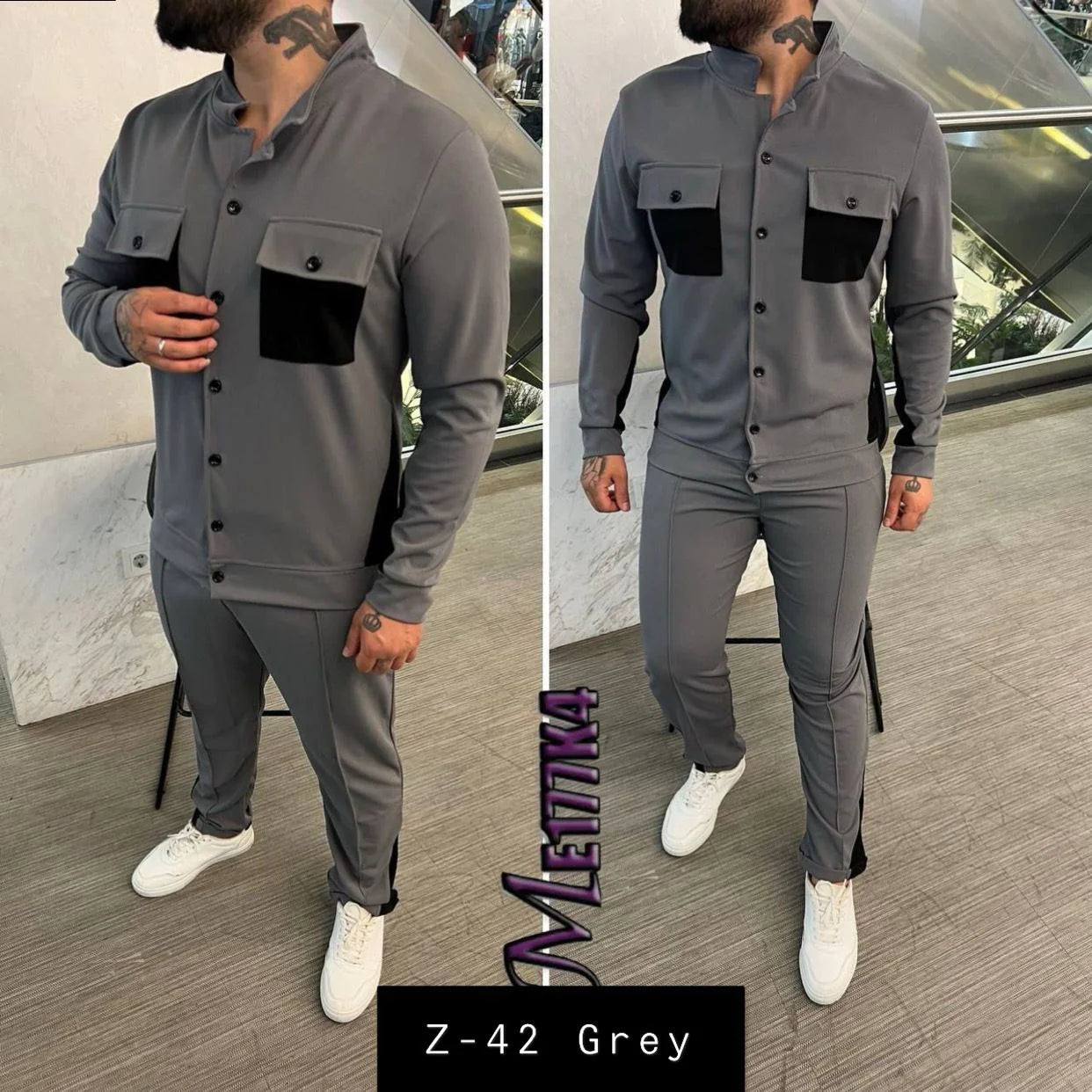 Mens 2 Pcs T-Shirt & Trackpant Set Z-42