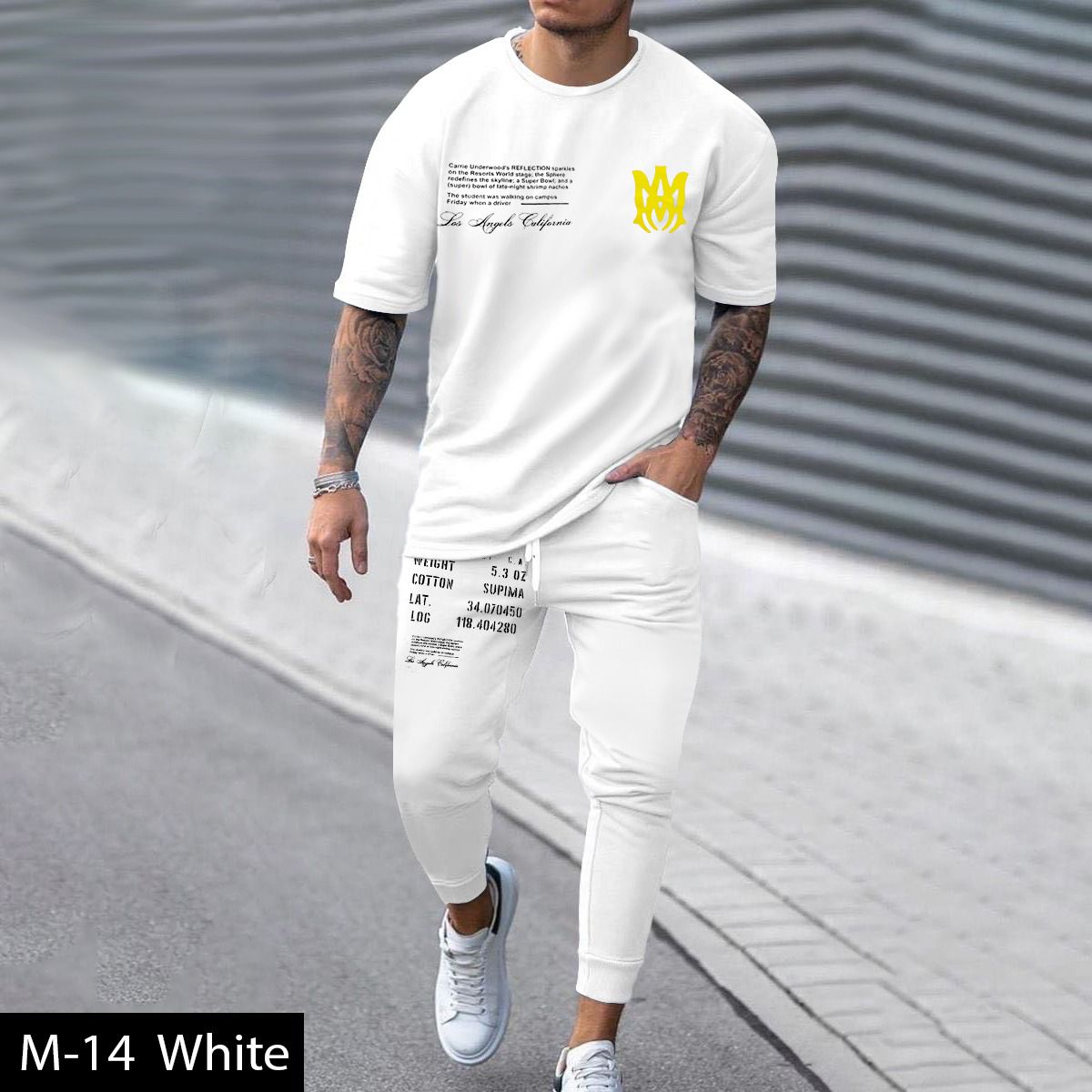 Men's 2 Pcs T-Shirt & Trackpant Set M-14