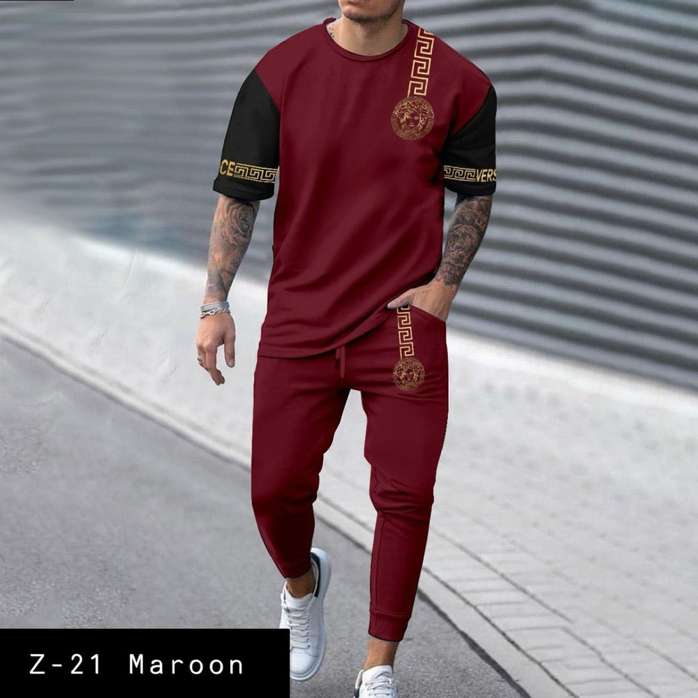Tshirt &Trousers set| Z-21 Mahroon