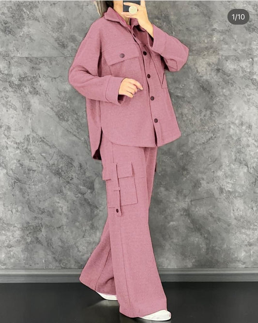 2 Pcs Cargo Pocket Style Winter Outfit