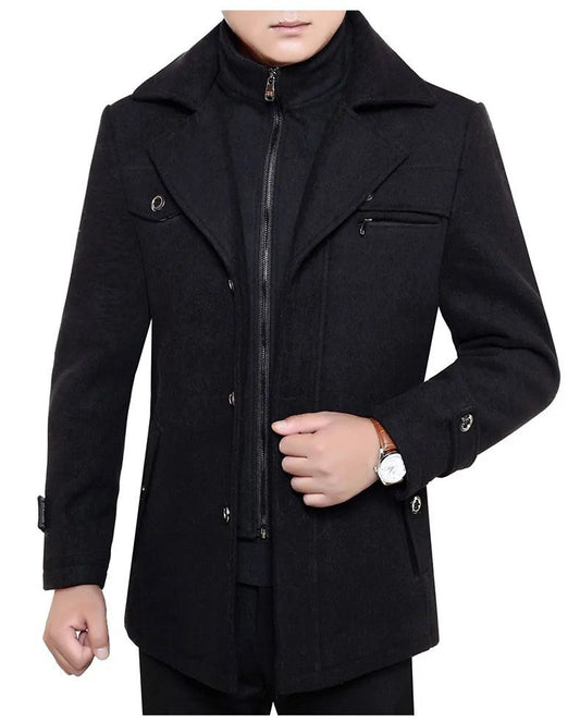 Men's Coat Double Colar Zipper C-26